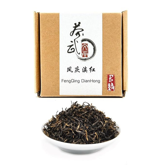 ChaWuWarmSun [B] FengQing DianHong Black Tea,3.5oz/100g,Loose Leaf,YunNan Big Leaf Arbor Tea.