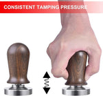 Load image into Gallery viewer, 53mm Calibrated Espresso Tamper, Calibrated Coffee Tamper with Spring Loaded Wooden Handle Stainless Steel Flat Base, Professional Barista Espresso Hand Tamper