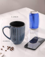 Load image into Gallery viewer, Hasense Coffee Mugs Set, 16 oz Ceramic Coffee Cups, Ribbed Tea Cup Set of 4, Dishwasher &amp; Microwave Safe, Wedding, Housewarming Gift, Navy Blue