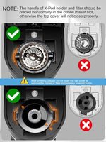 Load image into Gallery viewer, Single Serve Coffee Maker for K-Cup and Ground Coffee, Fast Brew, 6-12 oz Brew Sizes One Cup Coffee Machine Fits 5.5" Mugs, One-Button Small Coffee Maker with Descaling Reminder,Black