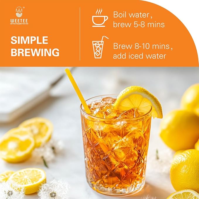 WT WEETEE Dandelion Leaf & Root Tea Bags, 100% Pure Dandelion Leaf and Roasted Dandelion Root Blend, Natural Caffeine-free Herbal Tea 2g x 100 Counts