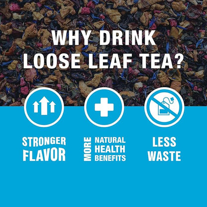 Tiesta Tea - Raspberry Razzle Tea, Loose Leaf, Raspberry Hibiscus Herbal Tea, Premium Caffeine-Free Tea Blend, Make Hot or Iced & Up to 25 Cups, 2 oz Resealable Pouch