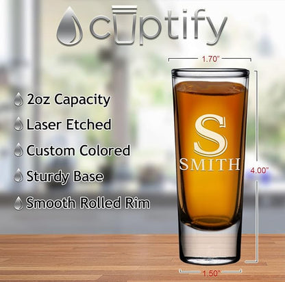 Personalized Shot Glasses Set of 50 Custom 2 oz Cordial Shot Glass Initial and Name for Gifts, Weddings, Birthdays, Party, Event, Decorations