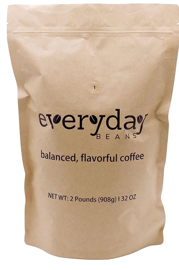 Everyday Beans, 100% Arabica Fresh Ground Coffee, Smooth Rich Flavor, Easy to Drink, Specialty Coffee, 32 Oz Bag, Medium Roast