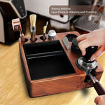 Load image into Gallery viewer, Espresso tamping station knock box,tamper station,Espresso station fit for storage 51-58mm tamper,distributor,portafilter,puck screen accessories,9 in 1 espresso knock box and tamper station