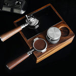 Load image into Gallery viewer, CrossCreek Coffee Knock Box | Fits 58mm Portafilter Holder | Tamping Station &amp; Distributor Stand | Large Wood Espresso Container | Espresso Accessories for Coffee Bar