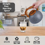 Load image into Gallery viewer, Tea Kettle, 3.2 Quart Whistling Tea Kettle Stovetop, Tea Pots for Stove Top Food Grade Stainless Steel with Wood Pattern Handle, Grey Teapot