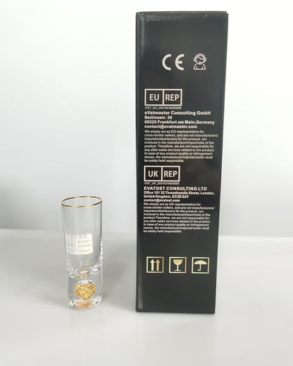 DUJUST Cool Shot Glasses (2oz), Shot Glass Set Decorated with 24K Gold Leaf Flakes, ONE OF A KIND, Cool & Cute Shot Cups, BPA-Free & Lead-Free, Perfect for Décor & Collection, Gift Choices - 6 pcs