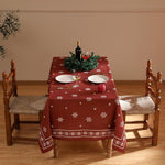 Load image into Gallery viewer, Designer Christmas Red Small Square Tablecloth,Linen Table Cloth with Snowflakes Pattern,Wrinkle Resistant Decor Tablecloths for Dining Kitchen Thanksgiving Christmas,55"*55"-Carol C