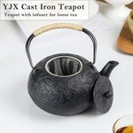 Load image into Gallery viewer, 60.9oz YJX Cast Iron Teapot, Japanese Tetsubin Tea Kettle for Stovetop Safe, Cast Iron Tea Pot with Infuser for Loose Leaf, Black Kettle Teapot, Good Gift For Tea Lovers(1800ml)