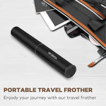 Load image into Gallery viewer, Rechargeable Milk Frother Handheld Electric Frother Wand Milk Foamer Drink Mixer for Coffee, Lattes, Cappuccino, and Egg, Stainless Steel for Travel-Black