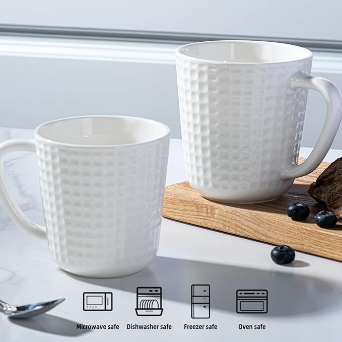 Large Coffee Mug, 20 oz Ceramc Coffee Cup with Handle, Porcelain Big Tea Cup for Office and Home, for Latte Cocoa Dishwasher and Microwave Safe, 1PC, White