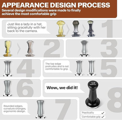 MEION Espresso Tamper 51mm Coffee Tamper, Calibrated Dual Spring Loaded Barista Tamper with Stainless Steel Base, Comes with aluminum storage pad (51MM, Black)