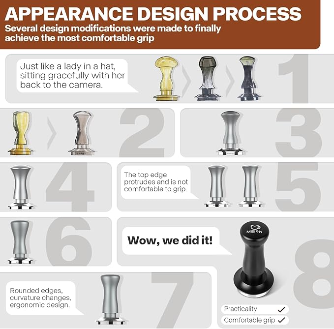 MEION Espresso Tamper 53.3mm Coffee Tamper, Calibrated Dual Spring Loaded Barista Tamper with Stainless Steel Base, Comes with aluminum storage pad (53.3MM, Black)