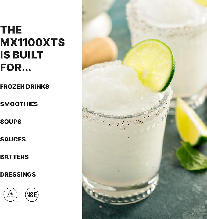 Waring Commercial MX1100XTS 3.5 HP Blender with Electronic Keypad, 30 Second Countdown Timer, Pulse Feature and a 64 oz Stainless Steel Container, 12-V, 5-15 Phase Plug