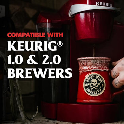 Death Wish Coffee, Dark Roast Single-Serve Coffee Pods, 10 Count