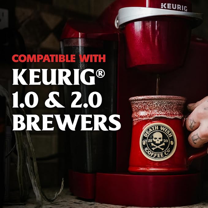 Death Wish Coffee, Single Serve Coffee Pods - Fair Trade - Blueberry Vanilla Flavored