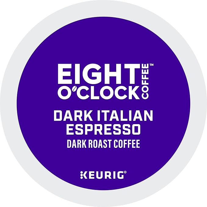 Eight O Clock, Dark Italian Roast, Single-Serve Keurig K-Cup Pods, Dark Roast Coffee, 96 Count (4 Boxes of 24 Pods)