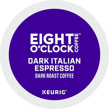 Eight O Clock, Dark Italian Roast, Single-Serve Keurig K-Cup Pods, Dark Roast Coffee, 96 Count (4 Boxes of 24 Pods)