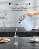 Load image into Gallery viewer, Electric Tea Kettle for Boiling Water, Wide Open Lid Stainless Steel Water Boiler, 1500W/1.7L for Coffee/Tea Brewing, Auto Shut Off &amp; Boil Dry Protection, Cordless Swivel Base &amp; LED Indicator, Blue