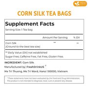 FreshDrinkUS, Premium 40 Tea Bags Corn Silk Tea, 100% Natural & Pure from Corn Silk. Herbal Tea. Clean Ingredients. Made with Natural Material Tea Bags. No Sugar, No Caffeine, Vegan.