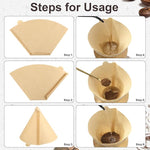 Load image into Gallery viewer, 100 Count Coffee Filter #2, 2 Cone Coffee Filters Unbleached Natural 2 Cone Filters Paper Compatible with Drip and Pour Over Coffee Maker