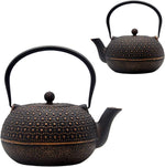 Load image into Gallery viewer, 60.9oz Large Cast Iron Teapot for Stovetop Safe, 6 Cup Tea Kettle, Japanese Style Cast Iron Teapot with Stainless Steel Infuser for Loose Tea, Suitable for All Heat Sources(1.7QT/1.8L)