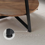 Load image into Gallery viewer, 2-Tier Circle Coffee Table with Storage Modern Circular Coffee Table 28.35in Wood Rustic Table for Living Room, Small Space, Home Office, Easy Assembly (Brown)