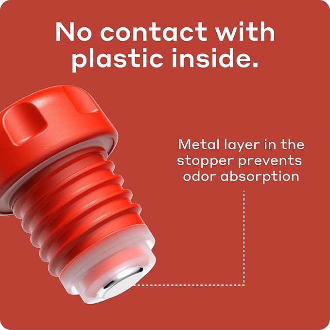 BOBBER 34 oz Stainless Steel Thermos for Tea, Coffee, and Cold Drinks BPA-Free, Dishwasher Safe Vacuum Insulated Water Bottle Keeps Hot for 48 Hours (Red)