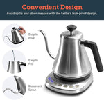 Load image into Gallery viewer, COSORI Gooseneck Electric Kettle with 5 Variable Presets, Pour Over &amp; Coffee maker, 100% Stainless Steel Inner Lid &amp; Bottom, 1200 Watt Quick Heating, 0.8L, Silver