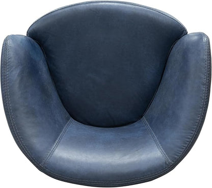 Parker Living Barolo - Vintage Navy 100% Italian Leather Swivel Club Chair