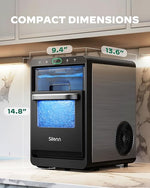 Load image into Gallery viewer, Nugget Ice Maker Countertop - Silonn Smart Pebble Ice Machine, Pellet Ice 44 lbs per Day, Crushed Ice from Timer Function and Status Alerts with Silonn App, Stainless Steel