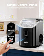 Load image into Gallery viewer, Silonn Nugget Ice Makers Countertop, Chewable Pellet Ice Machine with Self Cleaning Function, Portable Pebble Ice Maker with Ice Scoop for Home Kitchen Office, Black