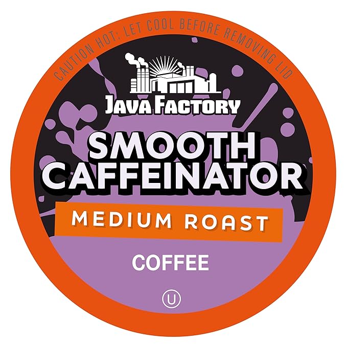 Java Factory Coffee Pods Medium Roast Coffee for Keurig K Cup Brewers, Smooth Caffeinator, 40 Count