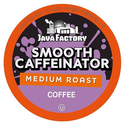 Java Factory Coffee Pods Medium Roast Coffee for Keurig K Cup Brewers, Smooth Caffeinator, 40 Count