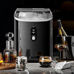 Load image into Gallery viewer, Antarctic Star Countertop Ice Maker with Soft Chewable Pellet Ice, 34lbs/24Hrs, One-Click Operation, Self-Cleaning Portable Peddle Ice Machine with Ice Scoop for Kitchen,Office,Bar,RV (Black)