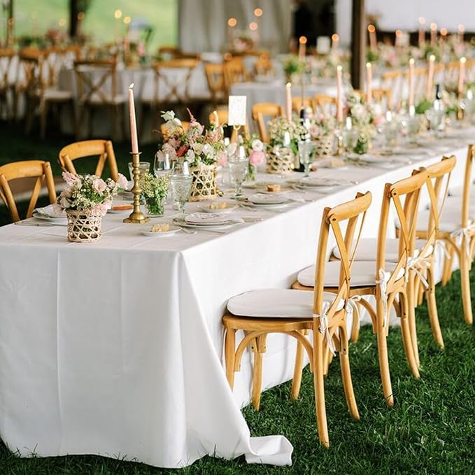 10 Pack Tablecloth Party, 60 x 102 Inch Polyester Rectangle Table Cloth, Wrinkle Resistant Washable Table Cover for Dining Table, Buffet Parties and Camping