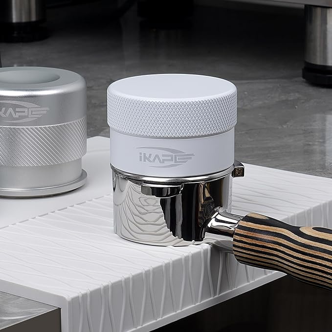 IKAPE 51MM Coffee Distributor, Gravity Adaptive Espresso Distributor Fits All 51MM Espresso Portafilter, Compatible with 51MM Delonghi Bottomless Portafilter (White)