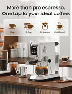 Load image into Gallery viewer, topzee Espresso Machine 20 Bar, Compact Coffee Maker with Milk Frother &amp; Cold Brew Function, 52oz Removable Water Tank, Stainless Steel Cappuccino, Latte Maker, Silver