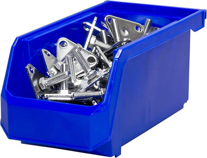 Plastic Containers for Organizing and Storage Bins for Closet, Kitchen, Office, Garage or Pantry Organization, Stackable Bins, Medium (11" x 5" x 5.5"), 8-Pack, Blue