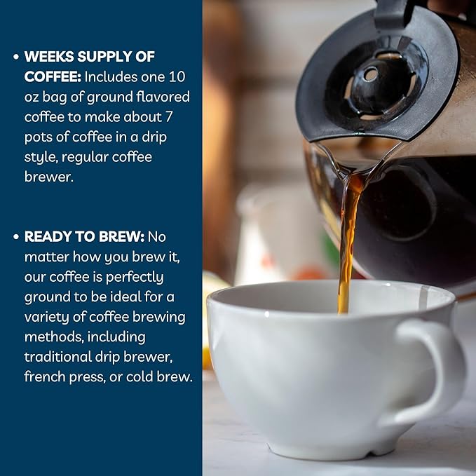 Door County Coffee Vanilla Hazelnut Flavored Whole Bean - 10 oz Bag - Medium Roast - 100% Specialty Arabica - Flavored Gourmet - Vanilla Hazelnut