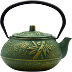 Load image into Gallery viewer, 900ml Small Cast Iron Tea Kettle, SECHUDO Teapot Coated with Enameled Interior for Stovetop, Japanese Green Tea Pot with Stainless Steel Strainer for Loose Leaf, Pine,Bamboo and Plum Pattern(30.4oz)