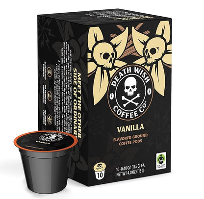 Death Wish Coffee, Single Serve Coffee Pods - Vanilla Pods (10 Count)