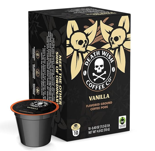 Death Wish Coffee, Single Serve Coffee Pods - Vanilla Pods (10 Count)