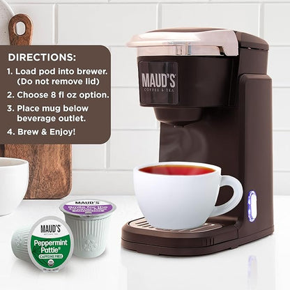 Maud's Organic Chamomile Lavender & Organic Peppermint Tea Bundle, 48 ct, Recyclable Single Serve Pods – 100% Gourmet Blended Tea Leaves, Compatible with Keurig K Cups Maker