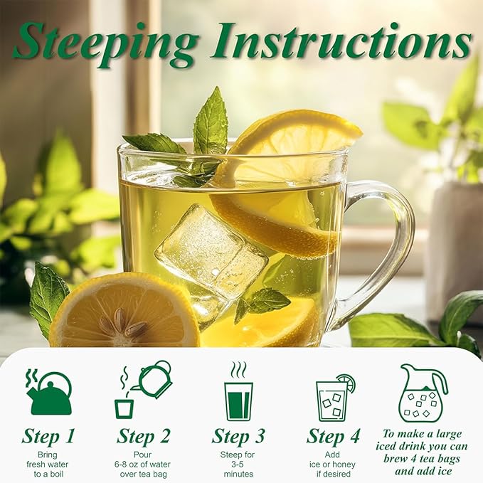 WT WEETEE Green Tea Bags, 100 Count Pure Green Tea, Super Antioxidant | Resealable Kraft Bag | Brew Hot or Iced