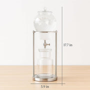 Nispira Luxury Ice Cold Brew Dripper Coffee Maker in Stainless Steel and Borosilicate Glass, 600 ml Silver