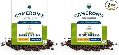 Cameron's Coffee Roasted Whole Bean Coffee, Organic Pacific Rim Blend, 4 Pound, (Pack of 2)