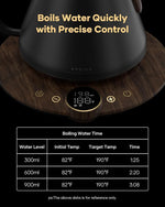 Load image into Gallery viewer, Cocinare FLOW B9 Gooseneck Electric Kettle, Precise Temperature Control for Pour-Over Coffee &amp; Tea Brewing, Stainless Steel Interior, Rapid Heating for Boiling Water 1500W/0.9L (Obsidian Black)