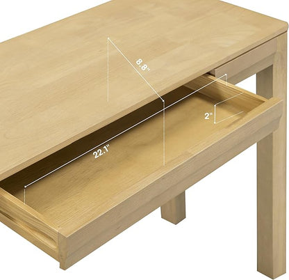 NTC Flow Modern Wooden Rectangle Console Table with Hidden Drawer – Waterproof & Heat Resistant, Sand